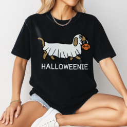 Dachshund Halloween Ghost Shirt, Funny Wiener Tee Doxie Mom Gift