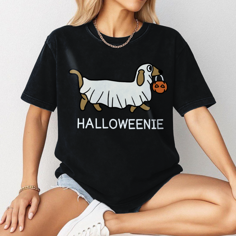 Dachshund Halloween Ghost Shirt, Funny Wiener Tee Doxie Mom Gift