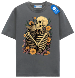 Eternal Love Cat And Skeleton T Shirt, Cat Lover Tee