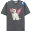 Fairy Cat T Shirt, Pink Wings Cute Cat Lover Tee