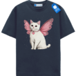 Fairy Cat T Shirt, Pink Wings Cute Cat Lover Tee