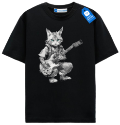 Funny Rocker Kitten Tee, Cat Lover T Shirt