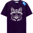 Futuristic Cat Headphones Tee, Gift For Cat Lover