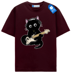 Headphones Guitar Cat T Shirt