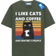 I Like Cats And Coffee T Shirt, Retro Sunset Cat Shirt