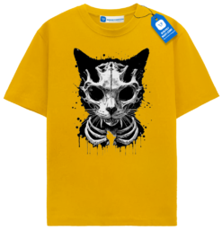 Inkblot Cat Skull T Shirt, Skeleton Cat T Shirt