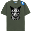 Inkblot Cat Skull T Shirt, Skeleton Cat T Shirt