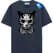 Inkblot Cat Skull T Shirt, Skeleton Cat T Shirt