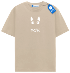 Meow Minimal T Shirt, Basic Cat Lover Tee
