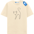 Minimal Line Cat Modern Outline T Shirt