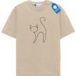 Minimal Line Cat Modern Outline T Shirt