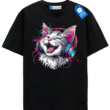 Neon Headphones Cat T Shirt