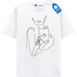One Line Hug Minimalist, Cat Lover T Shirt