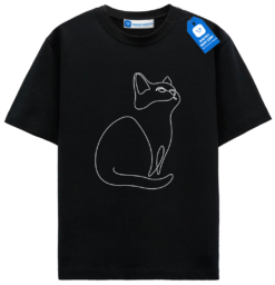 One Line Kitty Shirt, Milimalist Cat Lover Tee