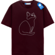 One Line Kitty Shirt, Milimalist Cat Lover Tee