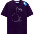 One Line Kitty Shirt, Milimalist Cat Lover Tee