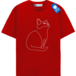 One Line Kitty Shirt, Milimalist Cat Lover Tee