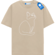 One Line Kitty Shirt, Milimalist Cat Lover Tee