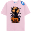 Pumpkin Throne Black Cat Halloween Tee