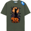 Pumpkin Throne Black Cat Halloween Tee