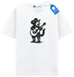 Retro Western Guitar Tee, Cat Lover T Shirt