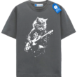 Rock Cat Guitar T Shirt, Funny Cat Lover Gift