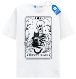 Skeleton Holding Black Cat, The Cat Lover T Shirt