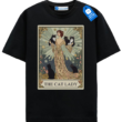 The Cat Lady Art Nouveau T Shirt, Vintage Cat Mom Tee