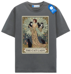 The Cat Lady Art Nouveau T Shirt, Vintage Cat Mom Tee
