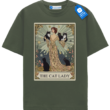 The Cat Lady Art Nouveau T Shirt, Vintage Cat Mom Tee