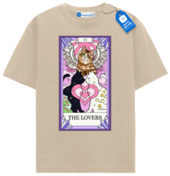 The Lovers Tarot Cat T Shirt, Cute Couple Cat Lover Tee