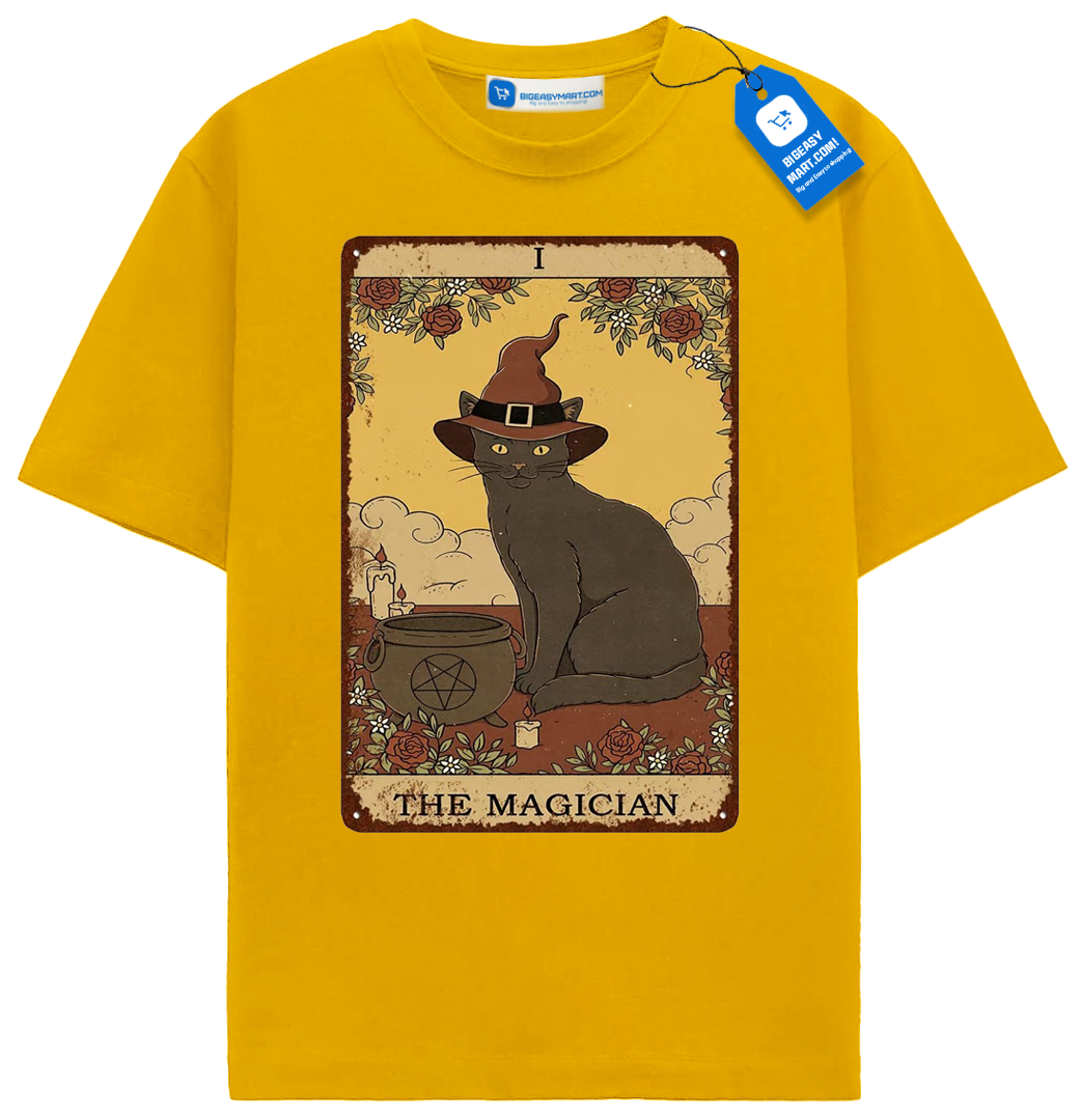 The Magician Tarot Cat T Shirt, Witchy Black Cat Lover Tee The Magician Tarot Cat T Shirt, Witchy Black Cat Lover Tee - Image 4
