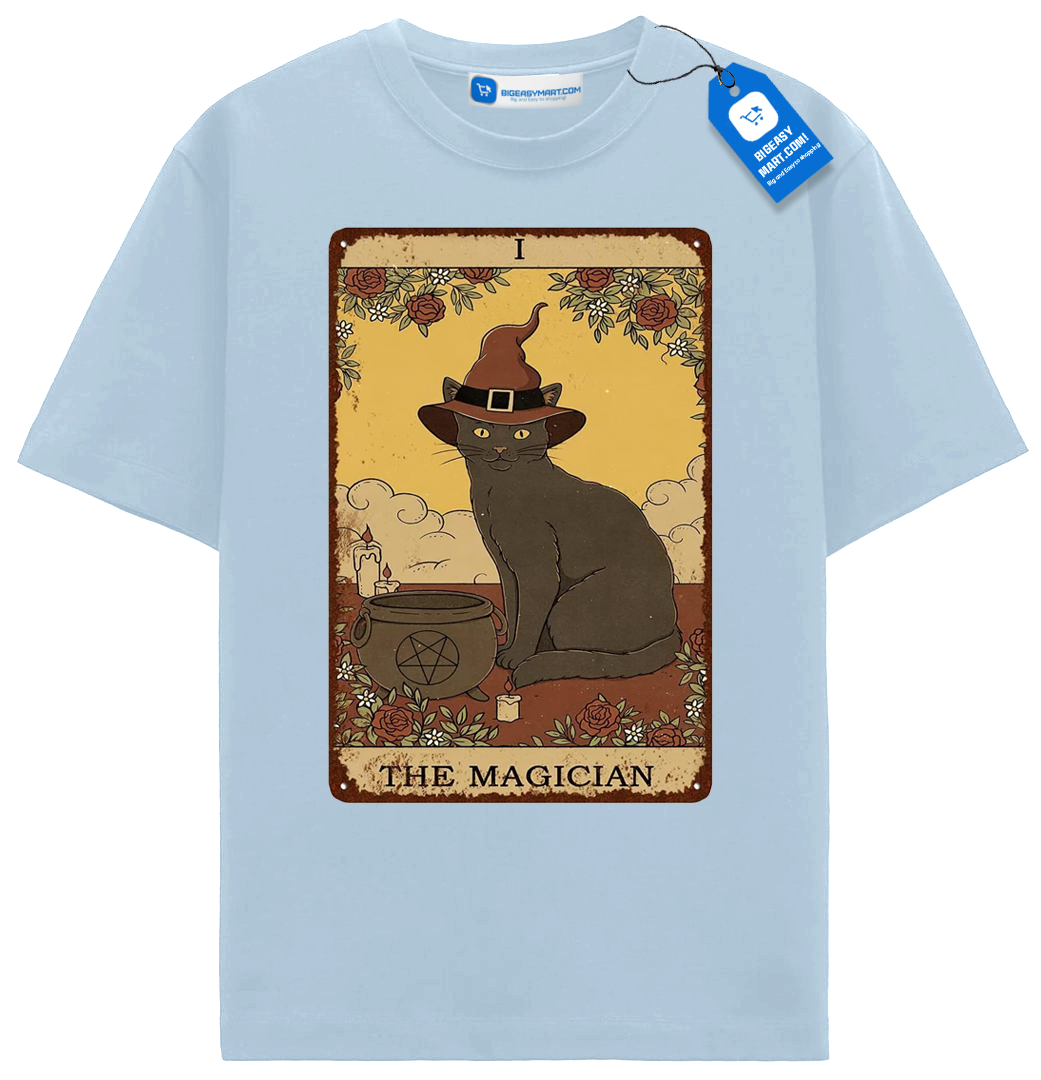 The Magician Tarot Cat T Shirt, Witchy Black Cat Lover Tee The Magician Tarot Cat T Shirt, Witchy Black Cat Lover Tee - Image 5