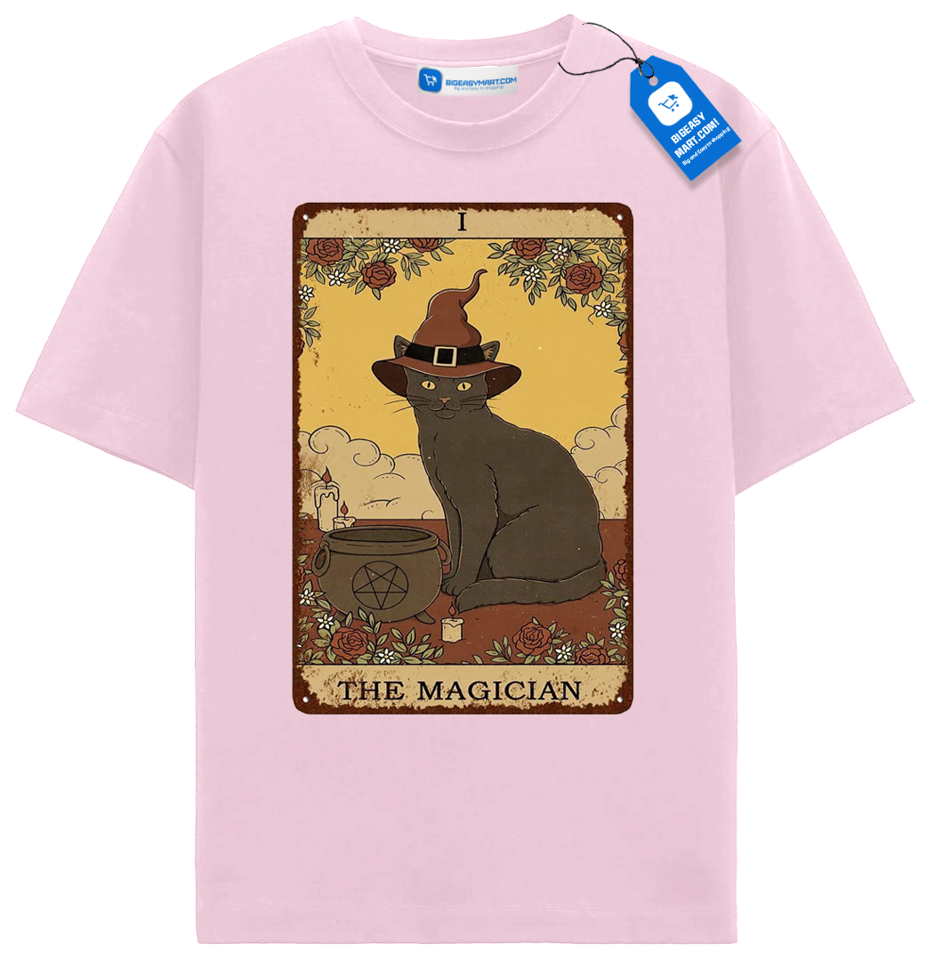 The Magician Tarot Cat T Shirt, Witchy Black Cat Lover Tee The Magician Tarot Cat T Shirt, Witchy Black Cat Lover Tee - Image 6