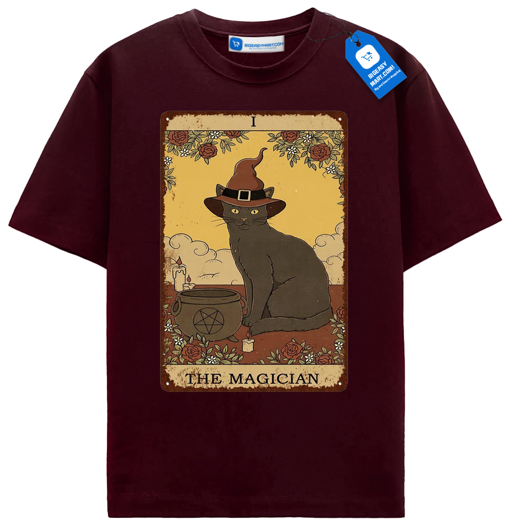 The Magician Tarot Cat T Shirt, Witchy Black Cat Lover Tee The Magician Tarot Cat T Shirt, Witchy Black Cat Lover Tee - Image 7