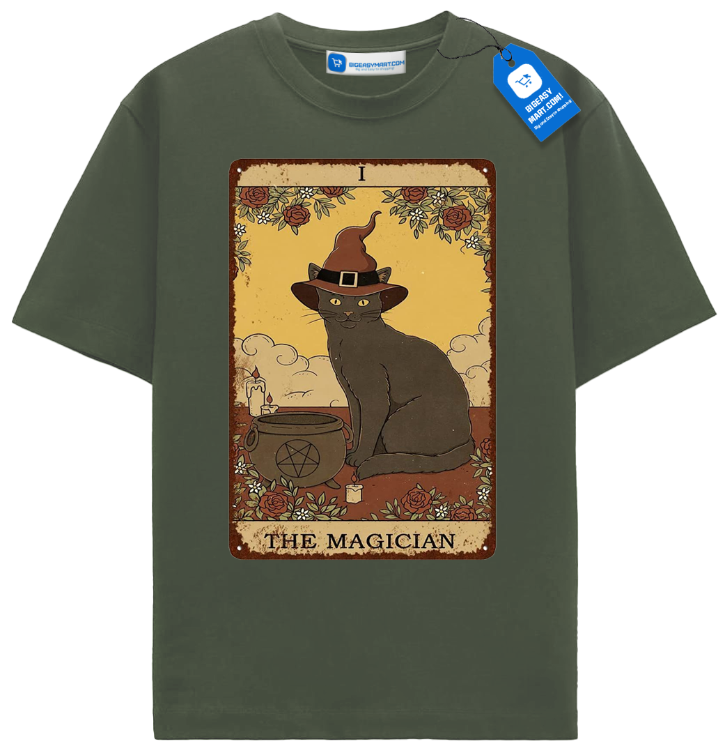 The Magician Tarot Cat T Shirt, Witchy Black Cat Lover Tee The Magician Tarot Cat T Shirt, Witchy Black Cat Lover Tee - Image 8