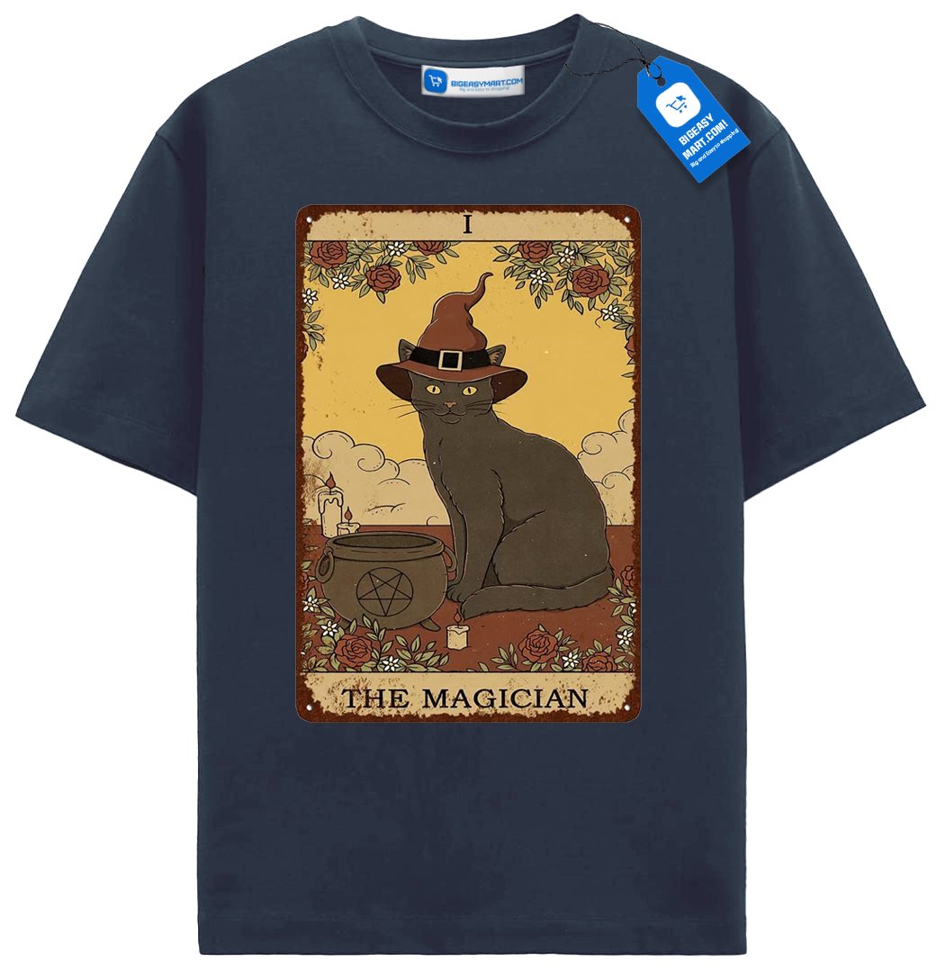 The Magician Tarot Cat T Shirt, Witchy Black Cat Lover Tee The Magician Tarot Cat T Shirt, Witchy Black Cat Lover Tee - Image 10