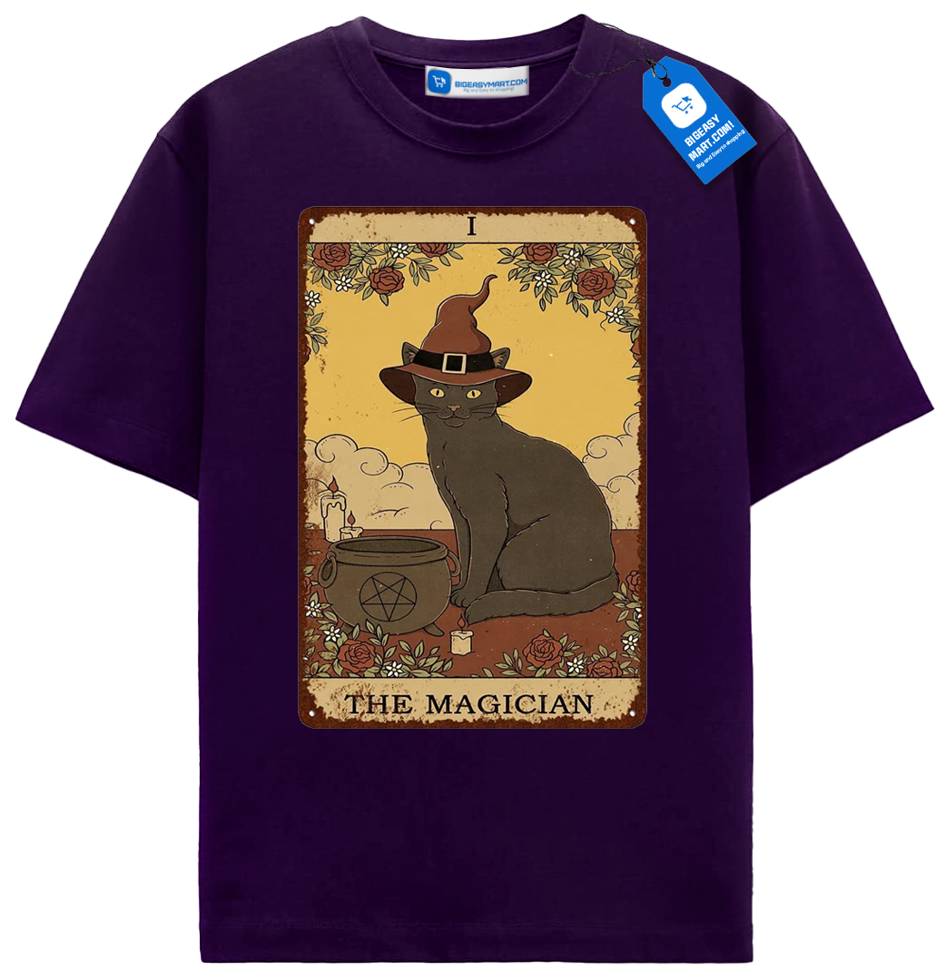 The Magician Tarot Cat T Shirt, Witchy Black Cat Lover Tee The Magician Tarot Cat T Shirt, Witchy Black Cat Lover Tee - Image 11