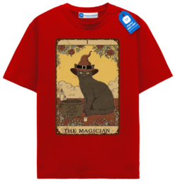 The Magician Tarot Cat T Shirt, Witchy Black Cat Lover Tee