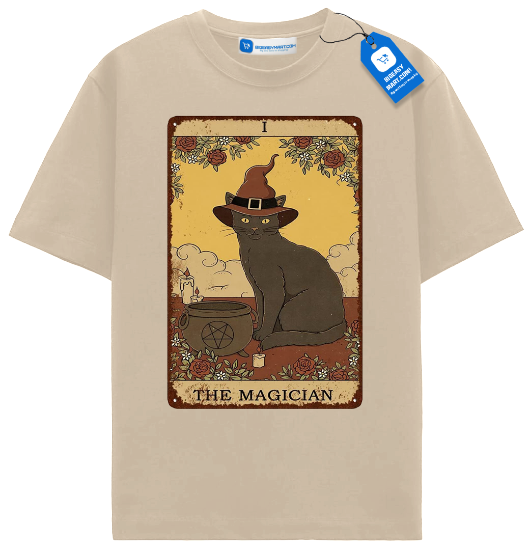 The Magician Tarot Cat T Shirt, Witchy Black Cat Lover Tee The Magician Tarot Cat T Shirt, Witchy Black Cat Lover Tee - Image 12