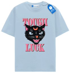Tough Luck Crescent Moon Black Cat T Shirt