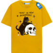 Trust In New Beginnings Black Cat And Skull T Shirt