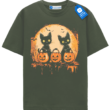 Twin Black Cats Halloween T Shirt