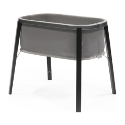Stokke Snoozi Bassinet, Graphite Grey - Grows with Babies from Birth to 9 Months - Portable, Lightweight Design - Includes Firm Mattress