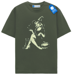 Vintage Witch And Black Cat Tee, Retro Halloween Graphic T Shirt