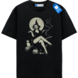 Vintage Witch Pin Up Halloween T Shirt, Retro Moon Cat Tee Vintage Witch Pin Up Halloween T Shirt, Retro Moon Cat Tee