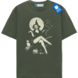 Vintage Witch Pin Up Halloween T Shirt, Retro Moon Cat Tee Vintage Witch Pin Up Halloween T Shirt, Retro Moon Cat Tee
