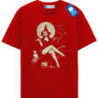 Vintage Witch Pin Up Halloween T Shirt, Retro Moon Cat Tee Vintage Witch Pin Up Halloween T Shirt, Retro Moon Cat Tee