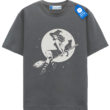 Witch And Black Cat T Shirt, Vintage Halloween Moon Tee