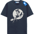 Witch And Black Cat T Shirt, Vintage Halloween Moon Tee